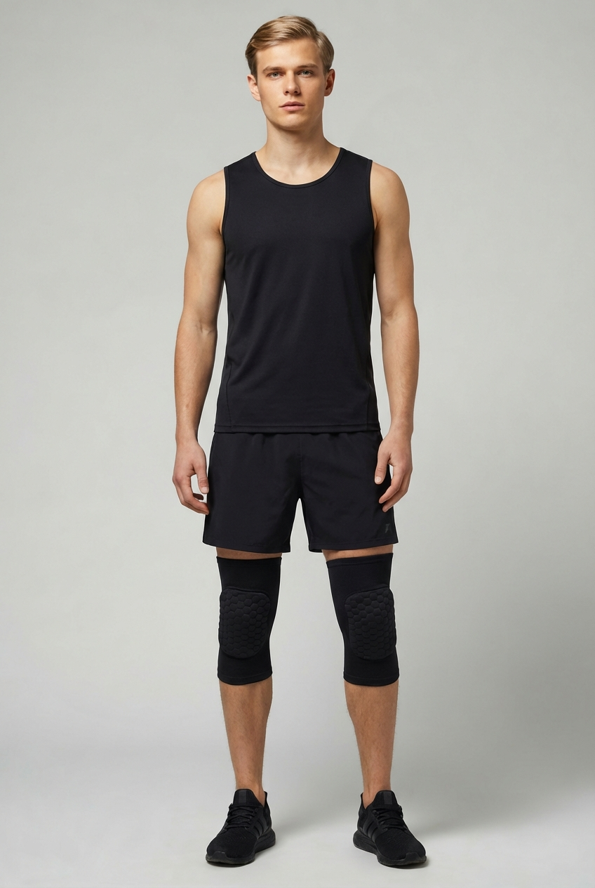 2 Maintiens de Compression pour Genoux Noir