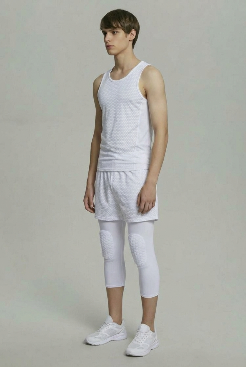 2 Maintiens de Compression pour Genoux et Jambes Blanc