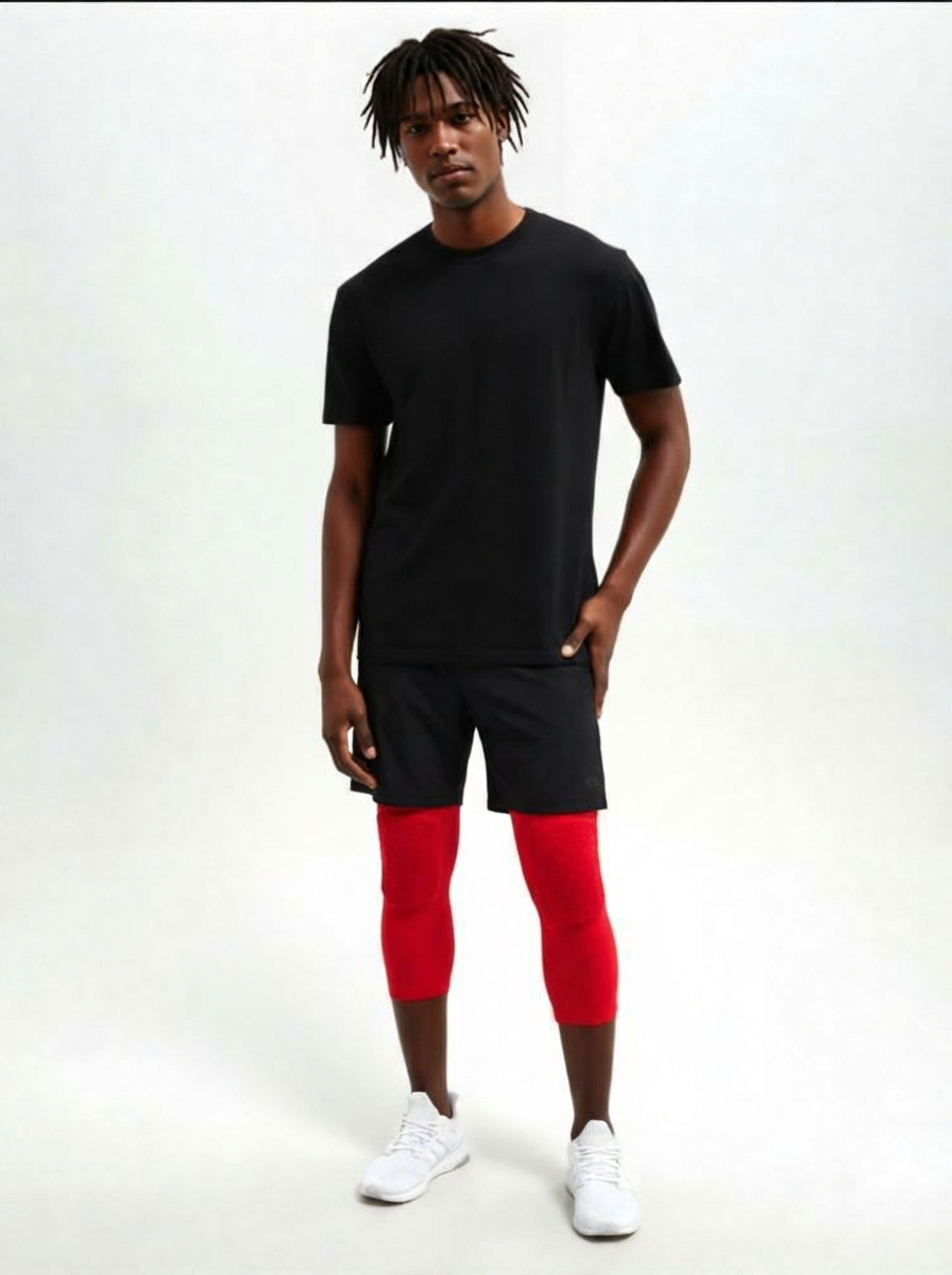 2 Maintiens de Compression pour Genoux et Jambes Rouge