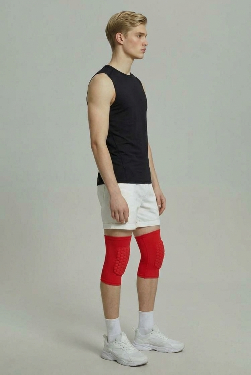 2 Maintiens de Compression pour Genoux Rouge