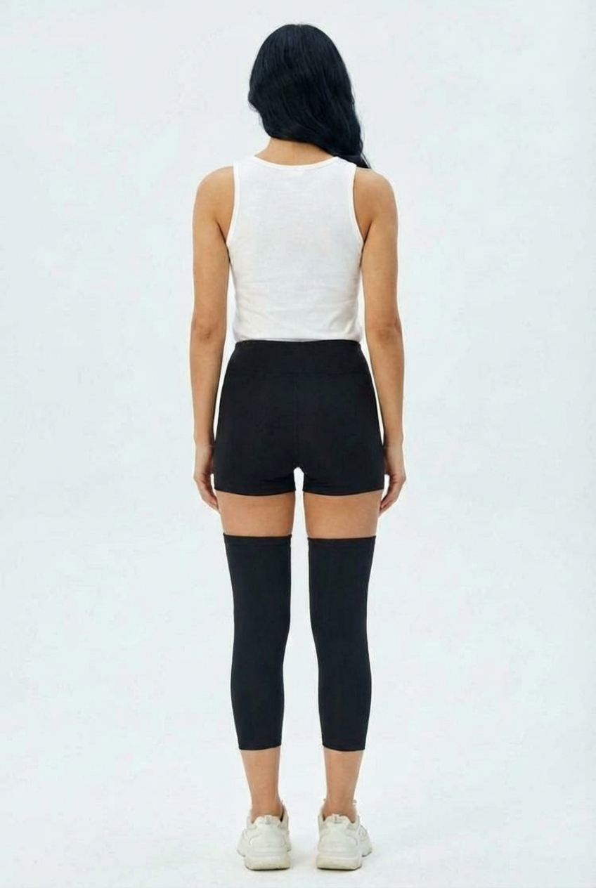 2 Maintiens de Compression pour Genoux et Jambes Noir