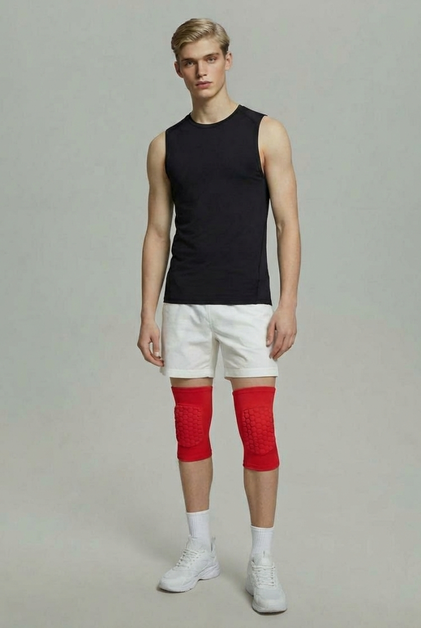 2 Maintiens de Compression pour Genoux Rouge