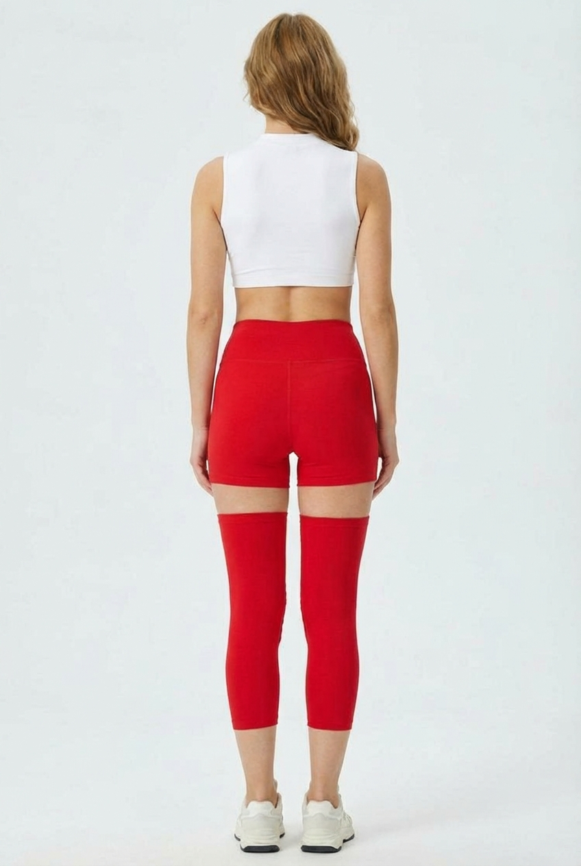 2 Maintiens de Compression pour Genoux et Jambes Rouge