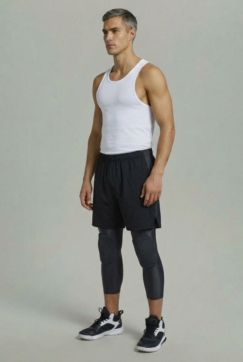2 Maintiens de Compression pour Genoux et Jambes Noir