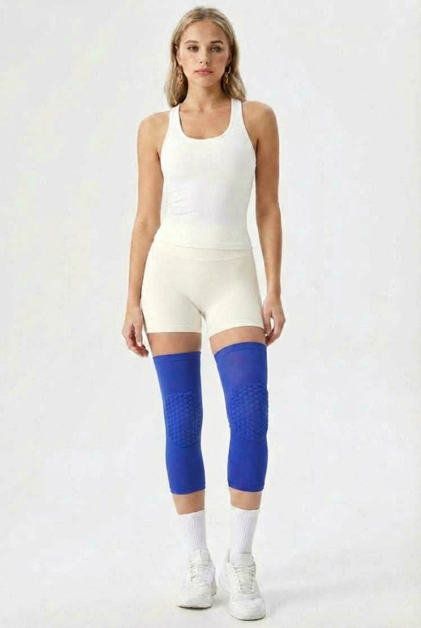 2 Maintiens de Compression pour Genoux et Jambes Bleu