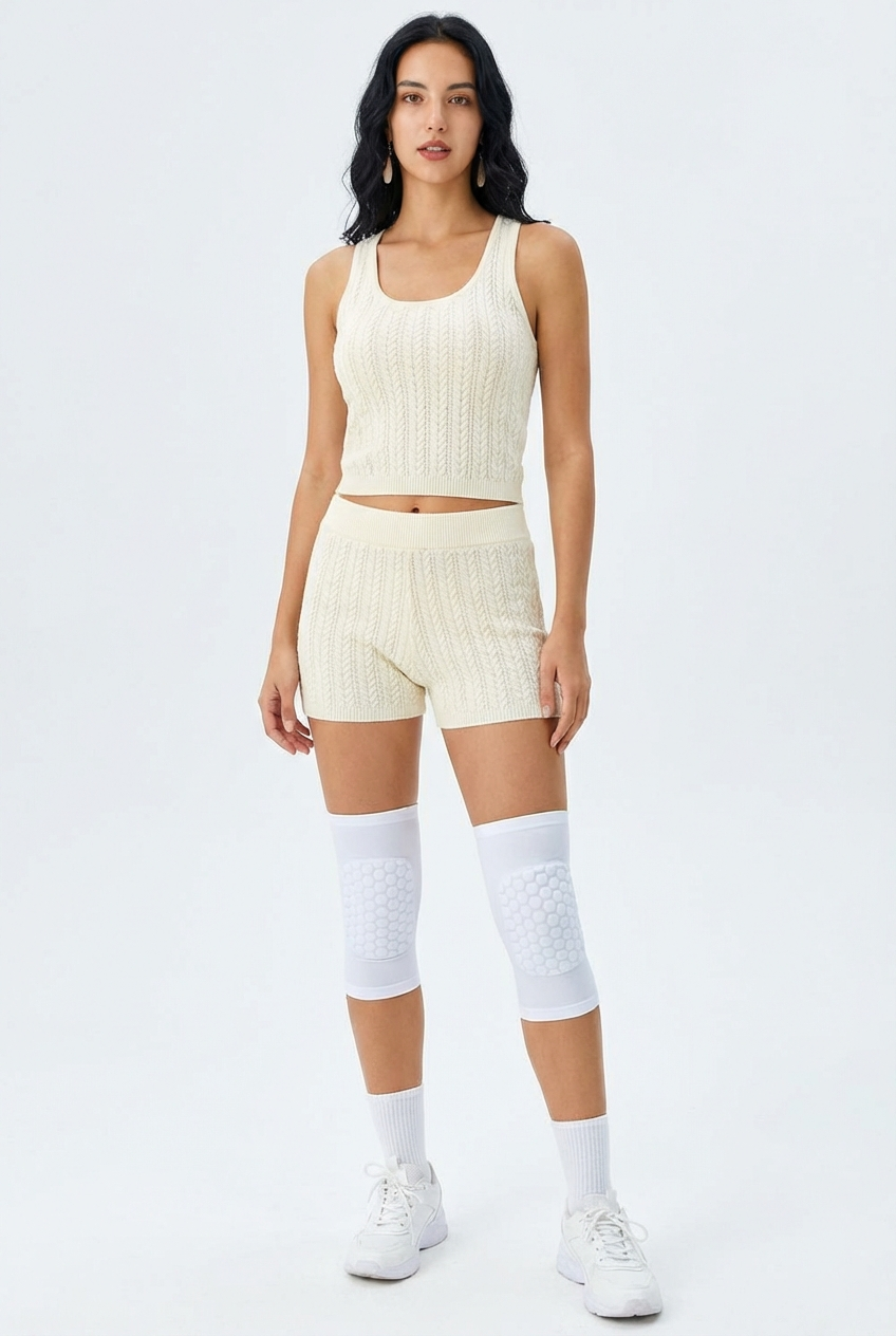 2 Maintiens de Compression pour Genoux Blanc