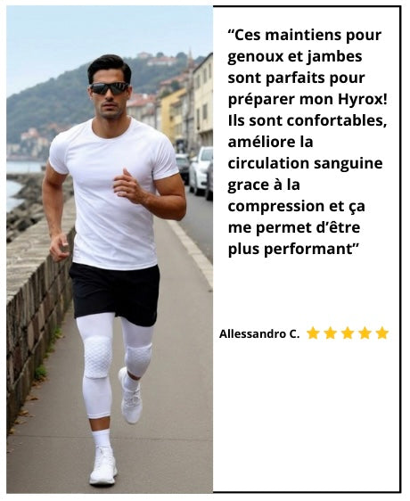2 Maintiens de Compression pour Genoux et Jambes Blanc