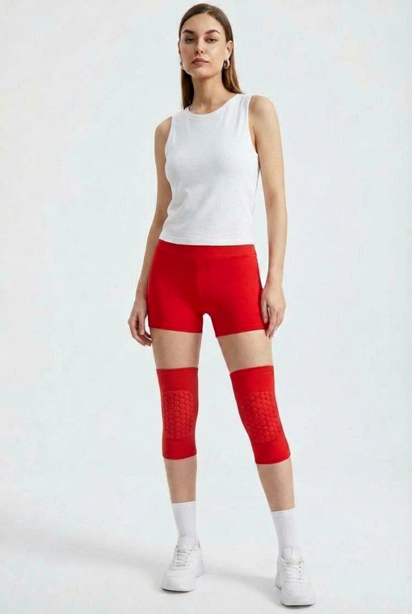 2 Maintiens de Compression pour Genoux Rouge