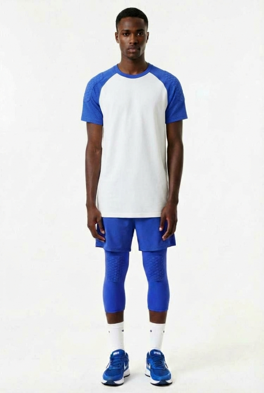 2 Maintiens de Compression pour Genoux et Jambes Bleu