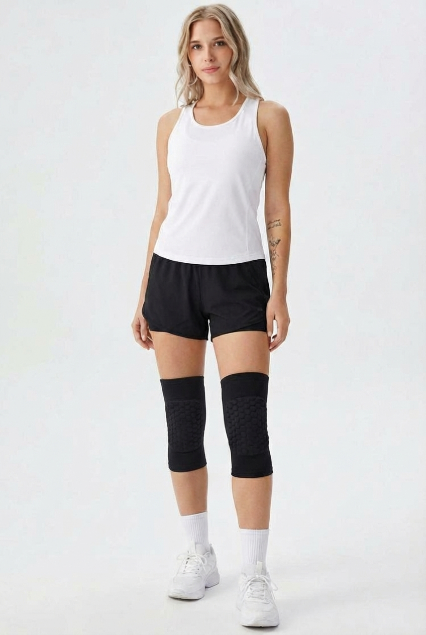 2 Maintiens de Compression pour Genoux Noir